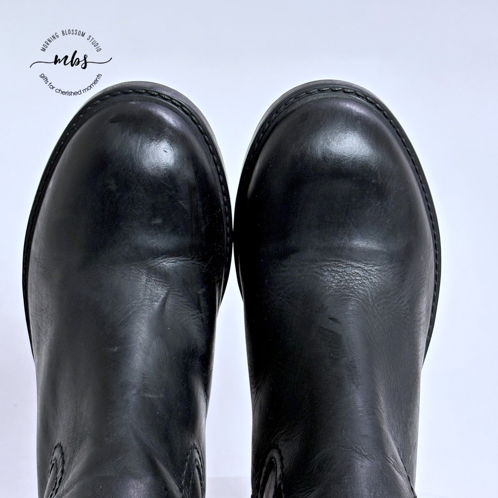Clarks‎ Leather Fur Lined Side Zip Tall Boots Black Women 7 - Picture 6 of 13